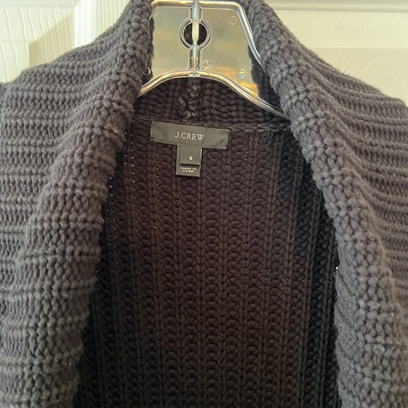 J. Crew Black Rib Stitched Open Front Shawl Cardigan S - Picture 4 of 12